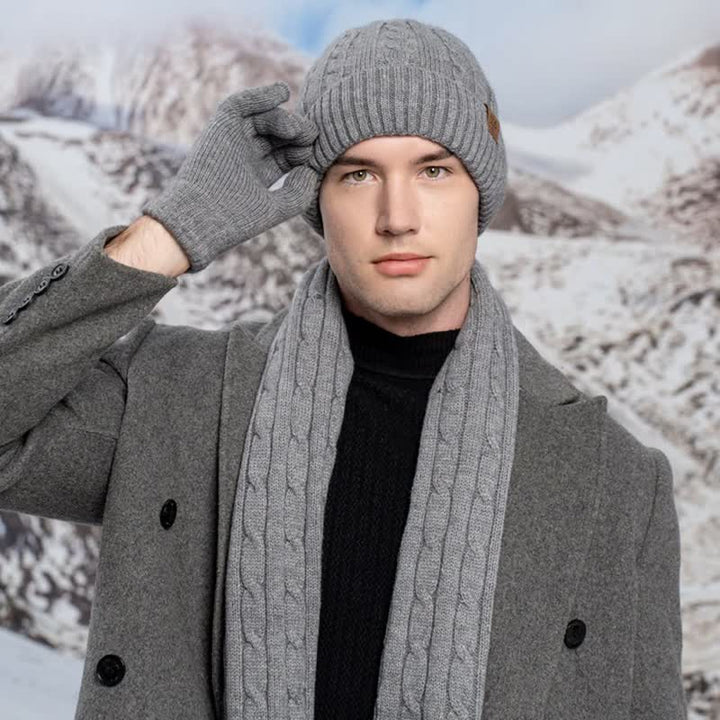 Set di 3 pezzi unisex di caldo cappello sciarpa guanti - image 4