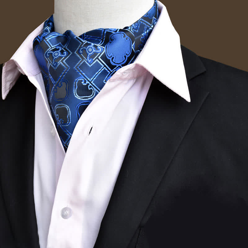 Cravatta Paisley Ascot floreale da uomo DodgerBlue Leisure Prom - DodgerBlu - image 0