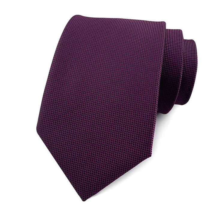 Cravatta sottile semplice da uomo in tinta unita - Viola scuro - image 5