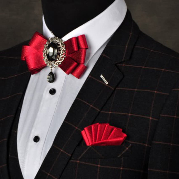Set di 3 papillon colorati con strass neri - Rosso - image 5