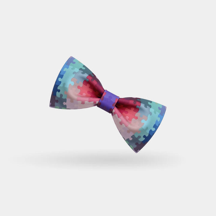 Papillon multicolore da uomo con motivo a puzzle - image 3