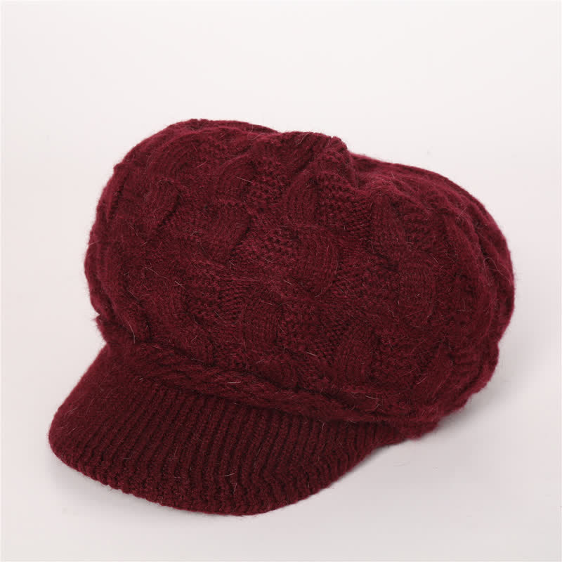 Cappello con visiera e fodera soffice e soffice da donna - Borgogna - Regolabile (circa 19,69"-23,62") - image 1
