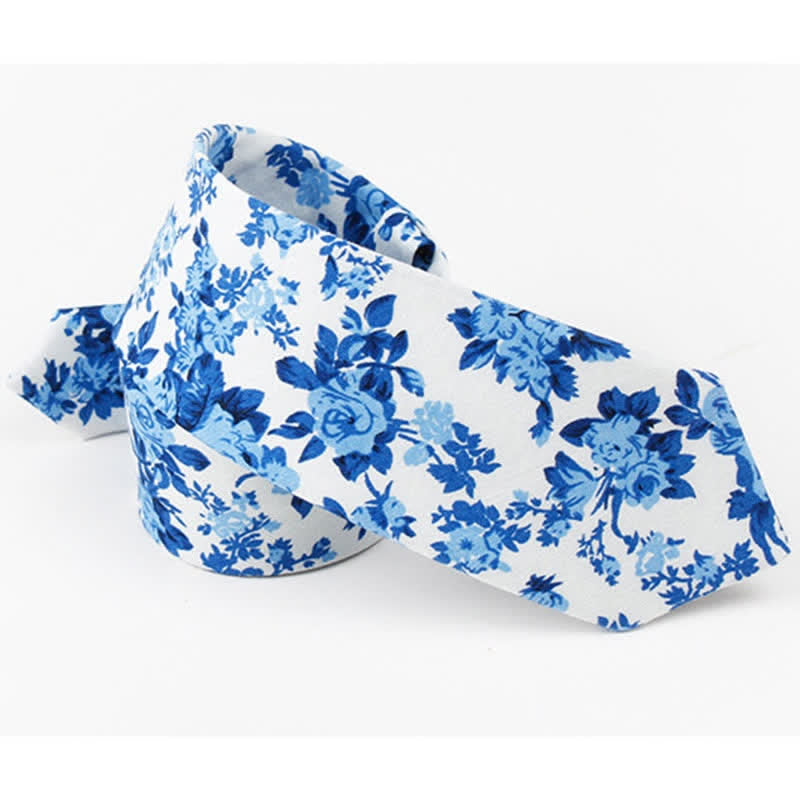 Cravatta da uomo in cotone con stampa floreale - image 1