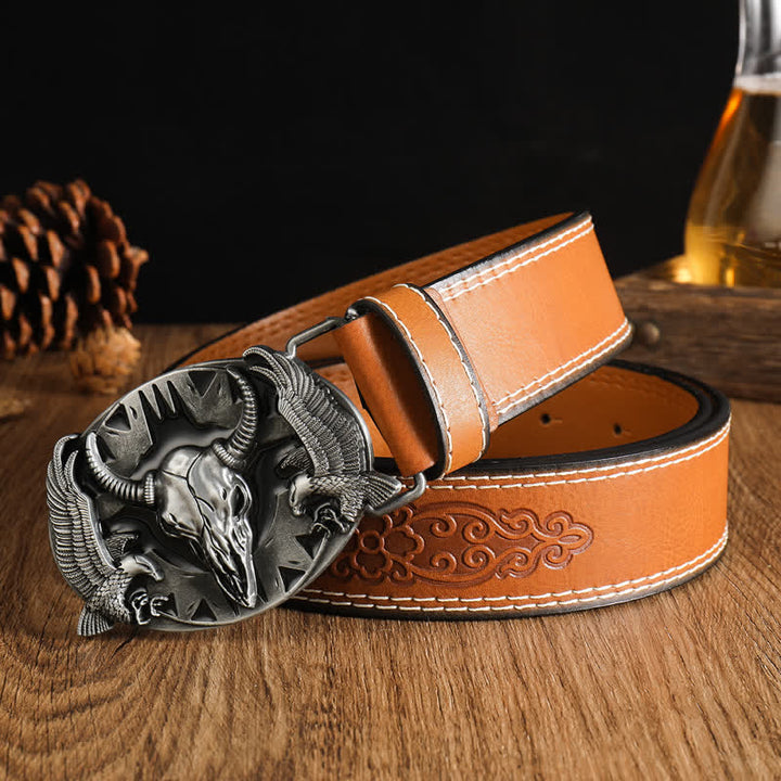 Cintura in pelle vintage Bull & Dual Eagles da uomo - Stile n. 11 - 42 - image 24