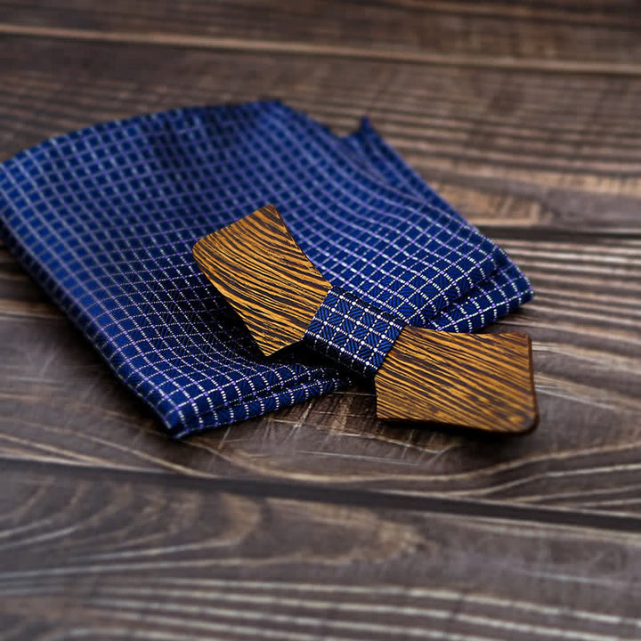 Set di 2 papillon in legno a forma di colletto da uomo - image 3