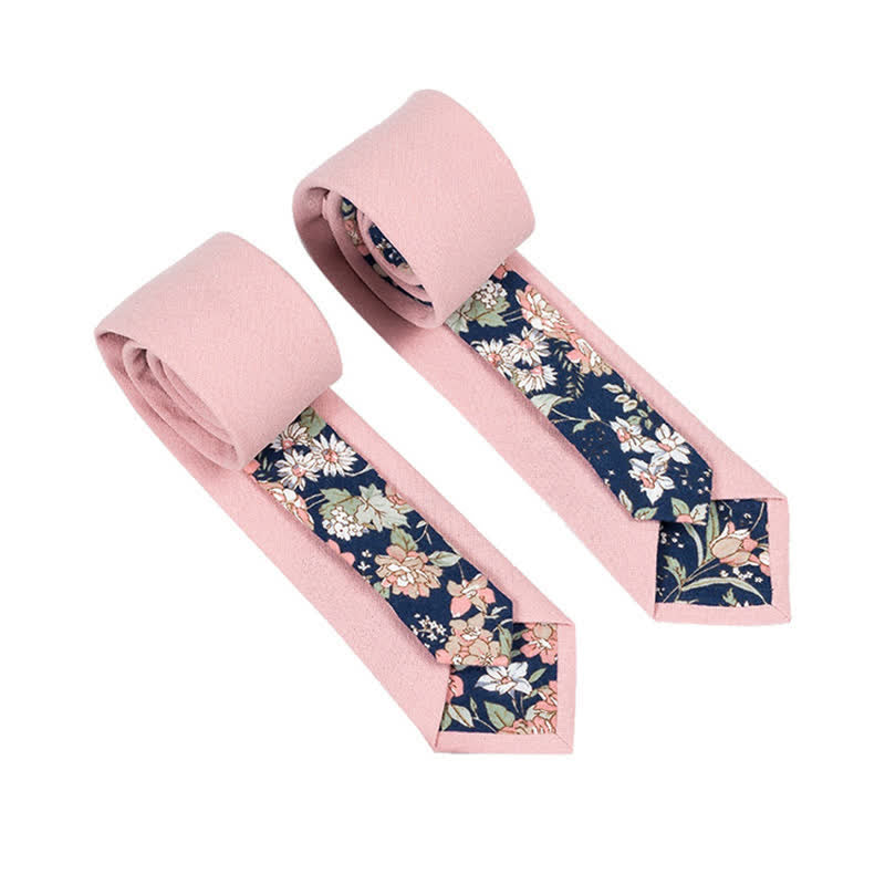 Cravatta da uomo con motivo patchwork floreale a quadri - Rosa - image 19