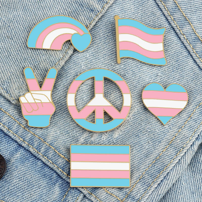 Spilla con bandiera arcobaleno rosa e blu Pride Day da 6 pezzi - image 3