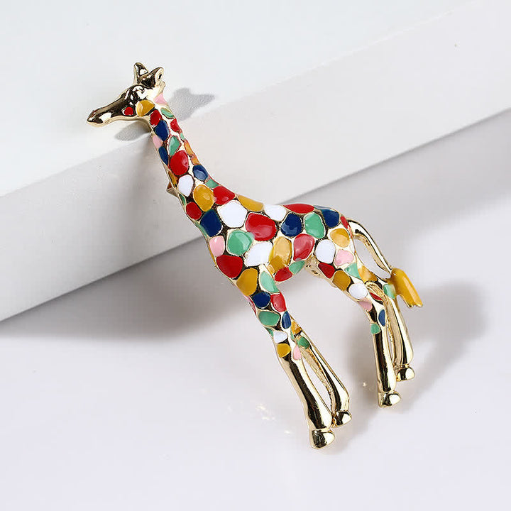 Spilla da donna a forma di giraffa in smalto lucido con motivo a cartoni animati - image 3