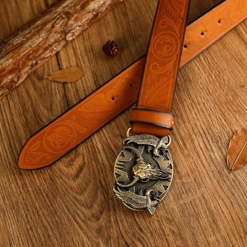 Cintura in pelle vintage Bull & Dual Eagles da uomo - image 7
