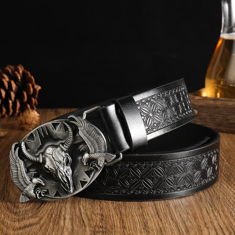 Cintura in pelle vintage Bull & Dual Eagles da uomo - Stile n. 7 - 42 - image 16