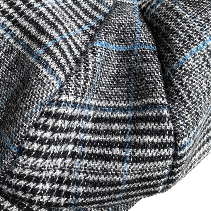 Berretto basco ottagonale scozzese grigio e blu Newsboy - image 8