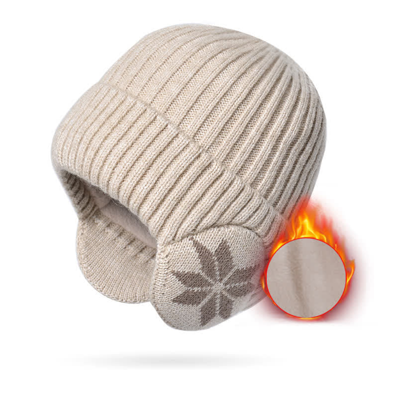 Cappello invernale unisex caldo e spesso lavorato a maglia - Avorio - Regolabile (21 5/8"-23 5/8") - image 1