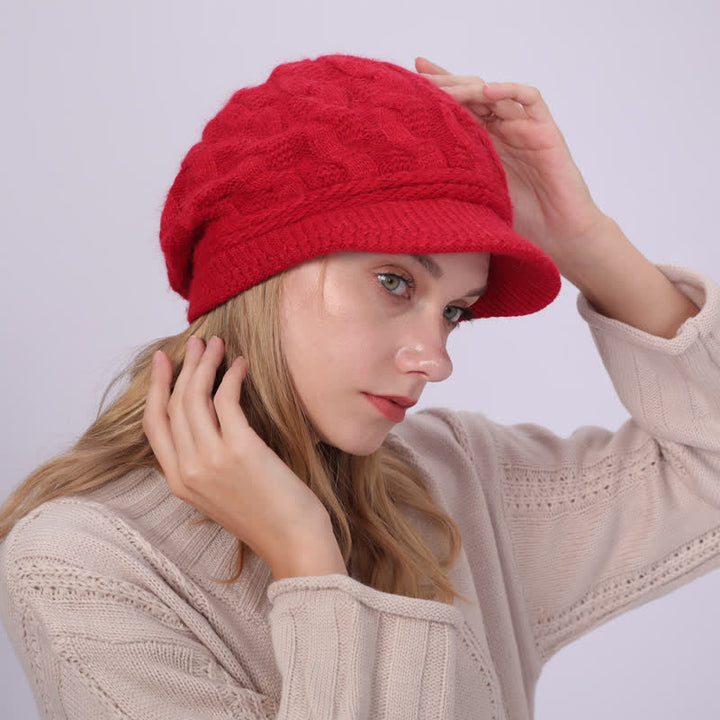 Cappello con visiera e fodera soffice e soffice da donna - image 23