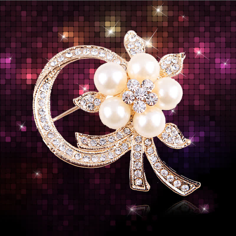Spilla da donna con ghirlanda di perle e strass - image 2