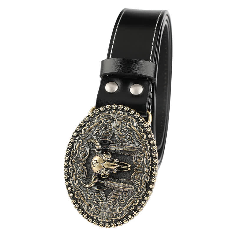 Cintura in pelle da uomo con piuma incisa Bull Jeans - image 1