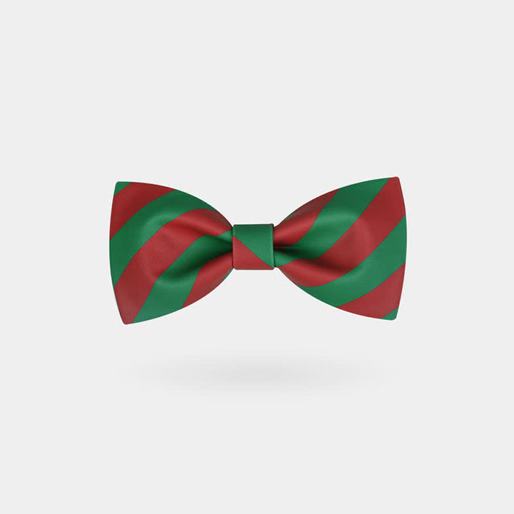 Papillon a righe natalizie rosse e verdi da uomo - Rosso e verde - image 0