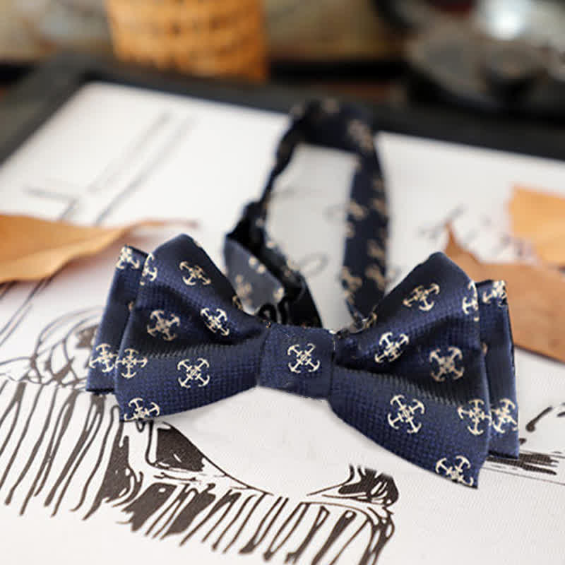 Papillon da uomo con foglie floreali retrò - Ancora della Marina - image 16