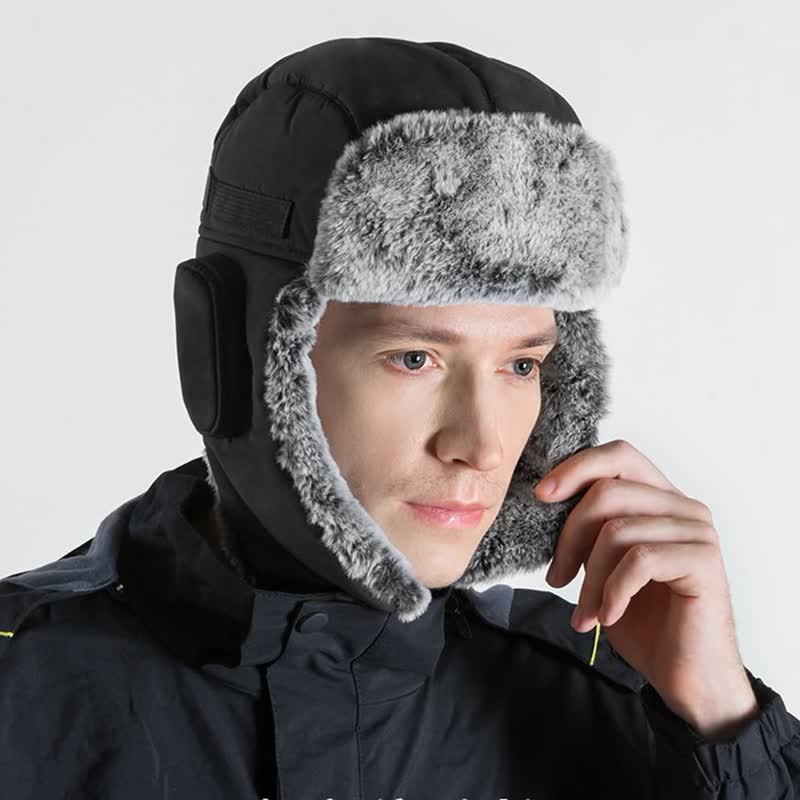 Cappello da aviatore unisex per esterni con pelliccia sintetica - image 2
