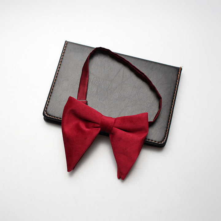 Papillon da sposa a punta oversize in velluto da uomo - Rosso - image 3
