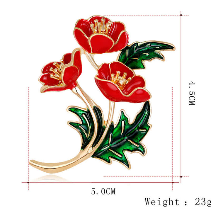 Spilla unisex a forma di mazzo di fiori e papaveri - image 7