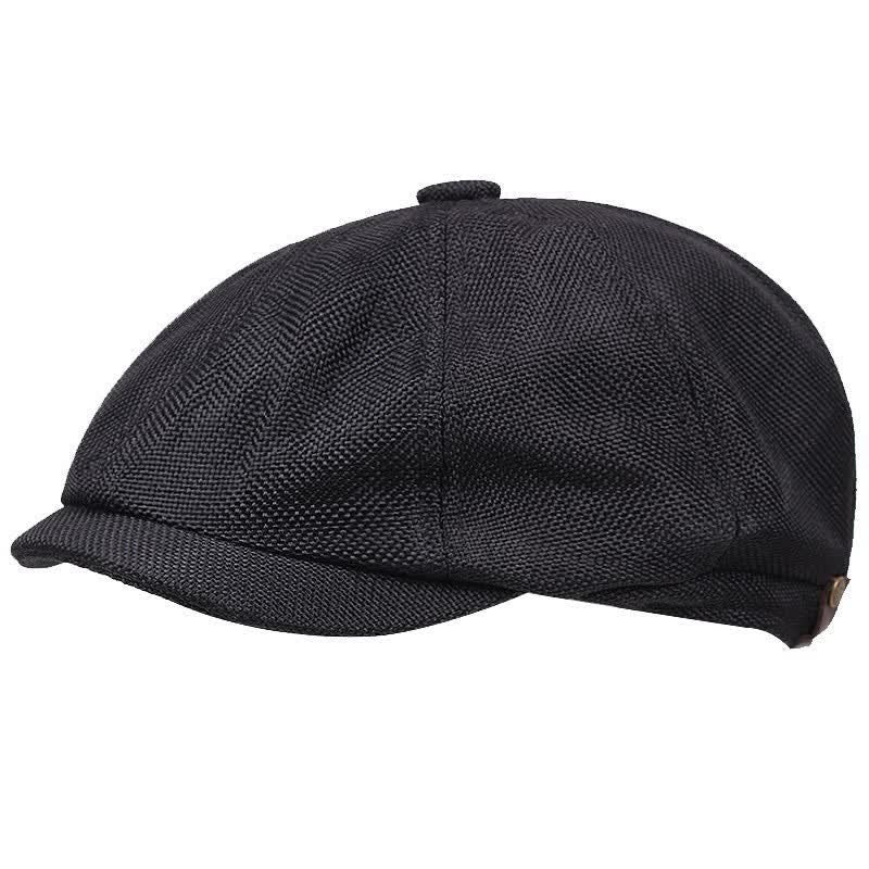 Semplice berretto da giornalaio ottagonale e fresco - Nero - Misura M (22"-22 7/8") - image 1