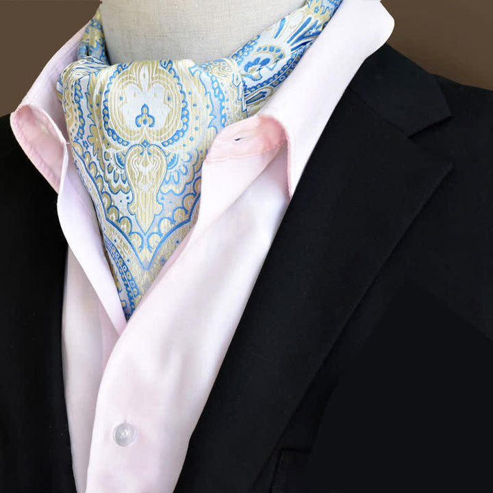 Cravatta Paisley Ascot floreale LightSkyBlue Leisure Prom da uomo - AzzurroCielo Chiaro - image 0