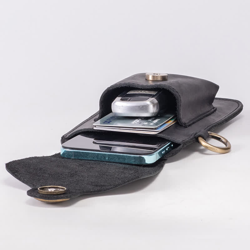 Borsa da cintura per telefono con fibbia magnetica a stella in pelle per esterni - image 5