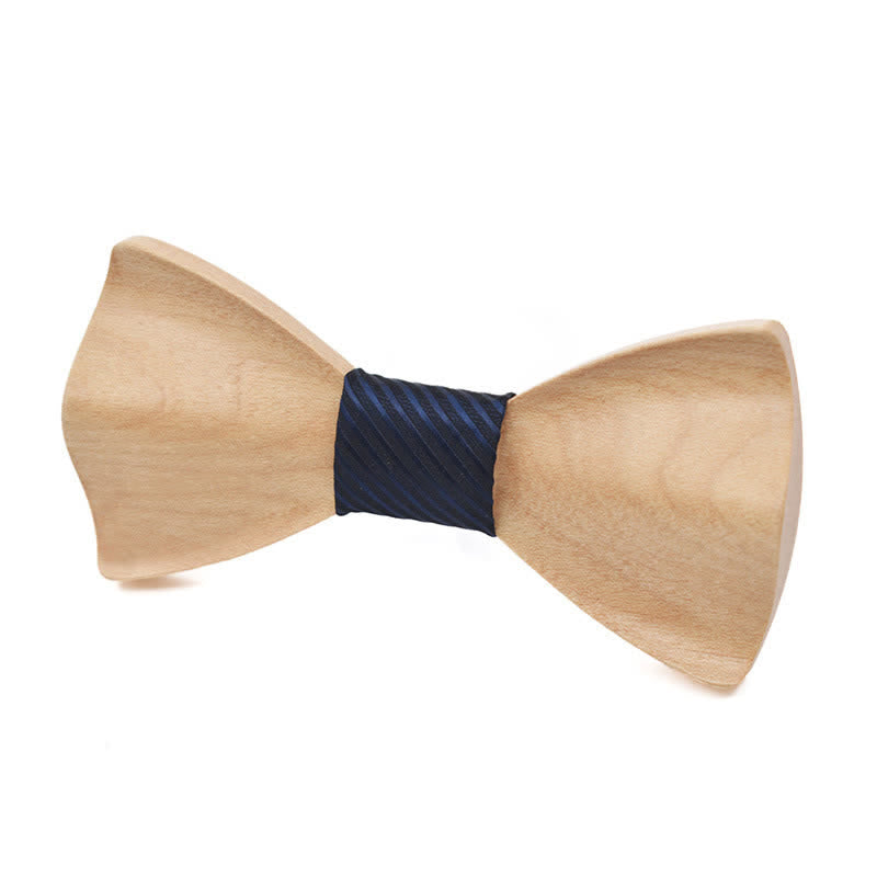 Papillon classico in legno d'acero da uomo - Bianco #2 - image 14