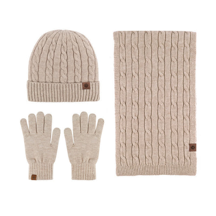 Set di 3 pezzi unisex di caldo cappello sciarpa guanti - Cachi - Regolabile (21 1/4"-22 7/8") - image 18