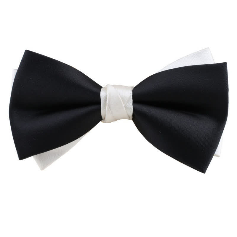 Papillon asimmetrico bicolore da uomo - Bianco e nero #2 - image 19