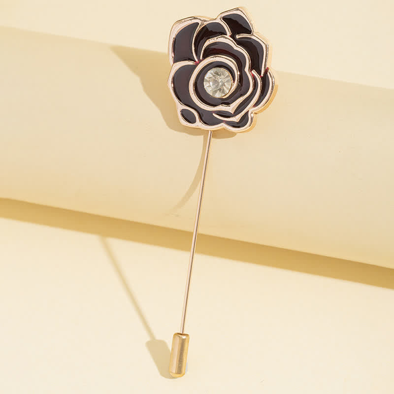 Spilla da donna con fiore di rosa nera - image 1
