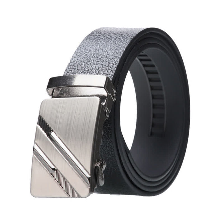 Cintura da uomo in pelle nera con fibbia automatica - Stile n. 5 - Argento - 42 - image 11