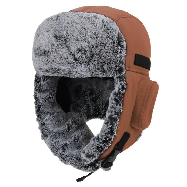 Cappello da aviatore unisex per esterni con pelliccia sintetica - Marrone - Regolabile (22 7/8"-23 5/8") - image 17