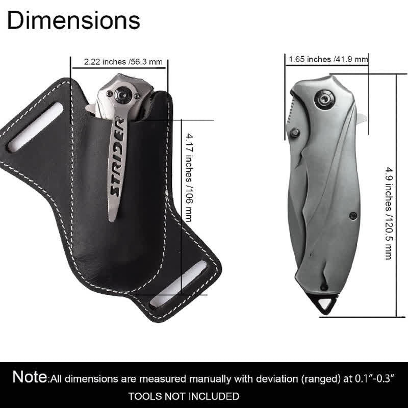 EDC Coltello pieghevole Fodero Fondina in pelle Cintura Borsa - image 5
