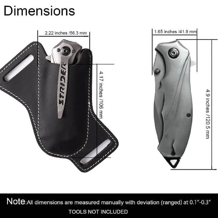 EDC Coltello pieghevole Fodero Fondina in pelle Cintura Borsa - image 5