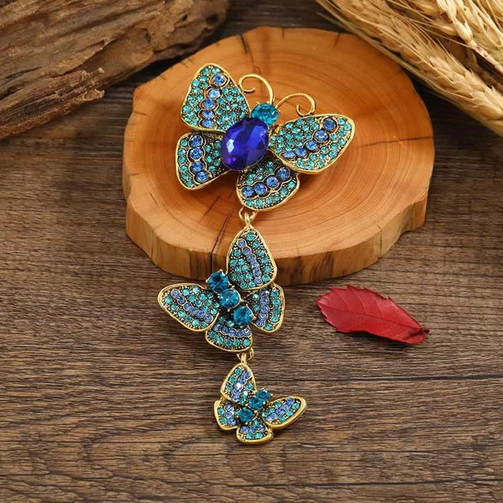 Spilla da donna con tripla farfalla giocosa - Blu - image 8