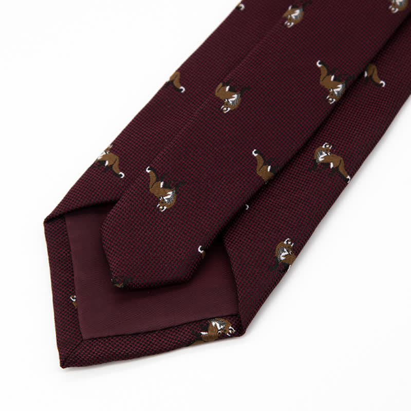Cravatta da uomo bordeaux "Prowling Little Foxes" - image 3