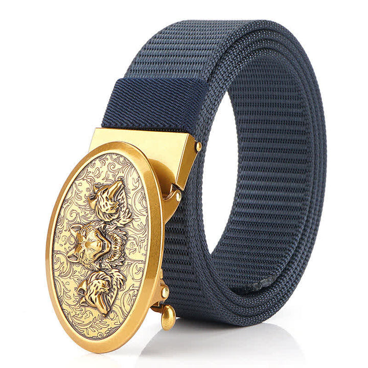 Cintura semplice in nylon Hungry Wolves da uomo - Blu / Oro - 48" - image 18