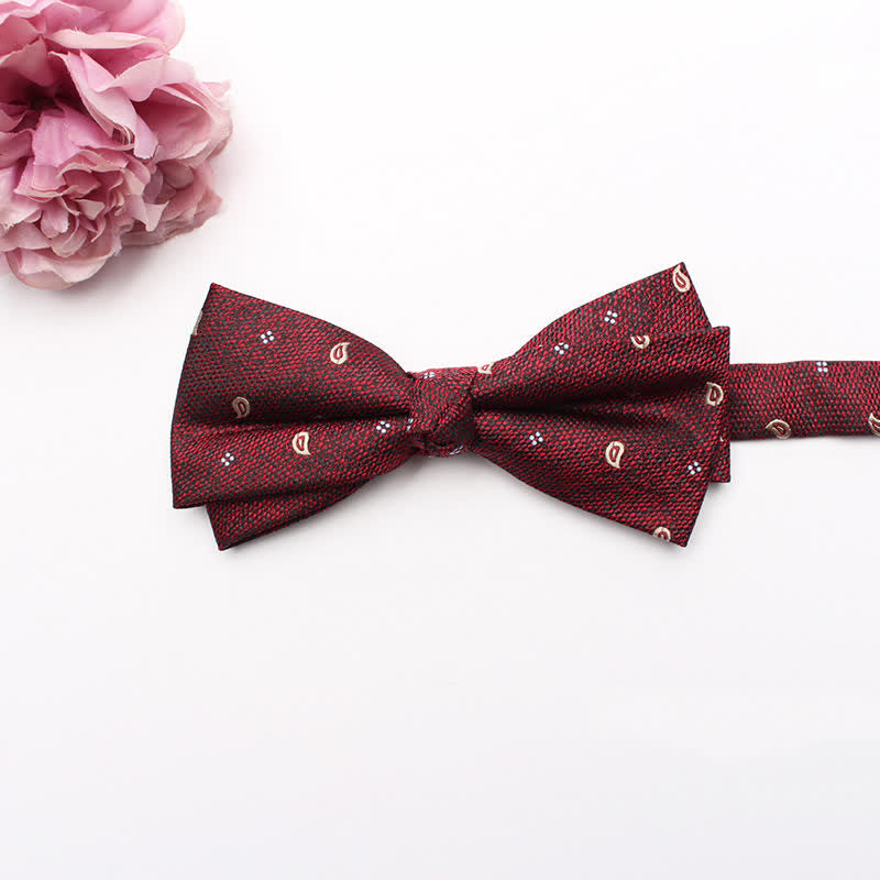 Papillon geometrico da ufficio per uomo - Anacardio rosso - image 11
