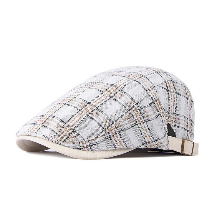 Berretto piatto casual a quadri da viaggio - Bianco - Regolabile (circa 21 5/8"-23 5/8") - image 10