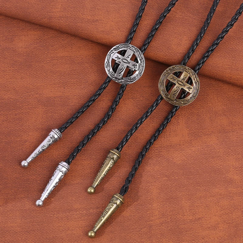 Accessori per magliette retrò Cerchio Croce Bolo Tie - image 1
