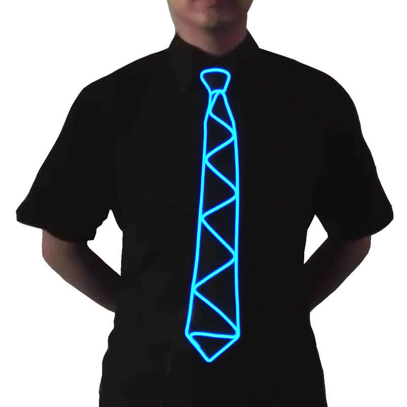 Cravatta luminosa con striscia LED al neon - Blu - image 0