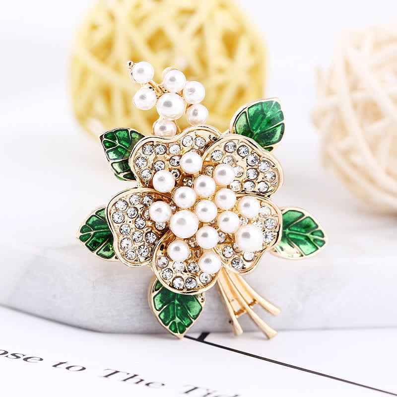 Spilla floreale con stami di perle da donna - image 2
