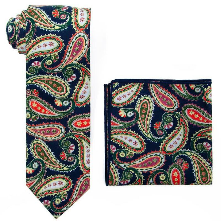 Set di 2 cravatte esotiche Paisley da uomo - Oliva - image 6