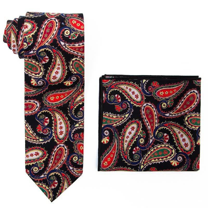 Set di 2 cravatte esotiche Paisley da uomo - Arancia - image 1