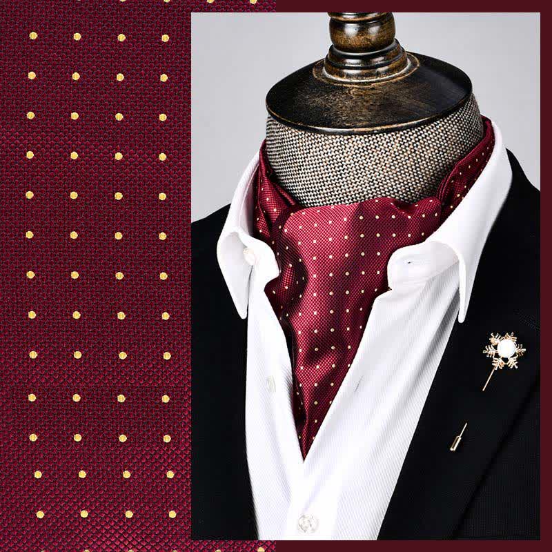 Cravatta a pois Ascot floreale moderna grandeur rosso scuro - Rosso scuro - image 0