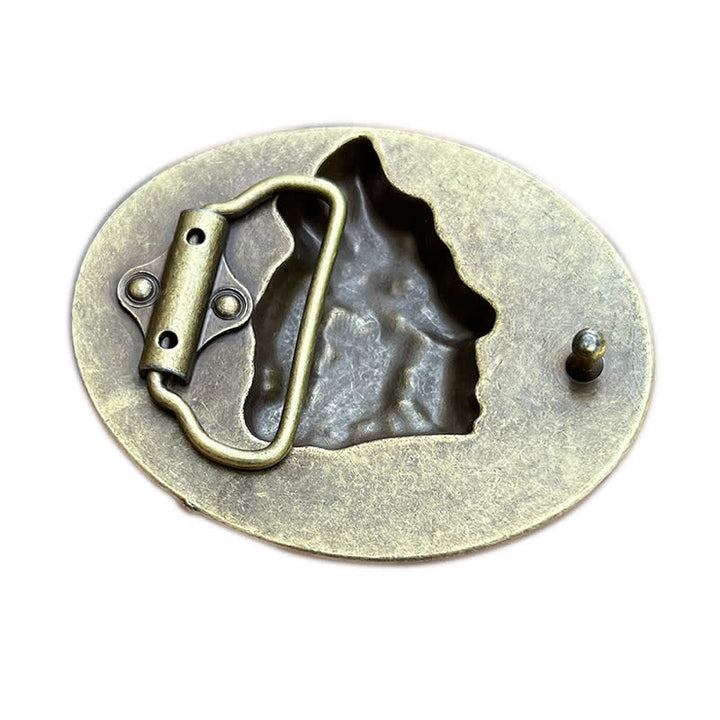 Cintura in pelle con fibbia a forma di testa di lupo ululante fai da te da uomo - image 4