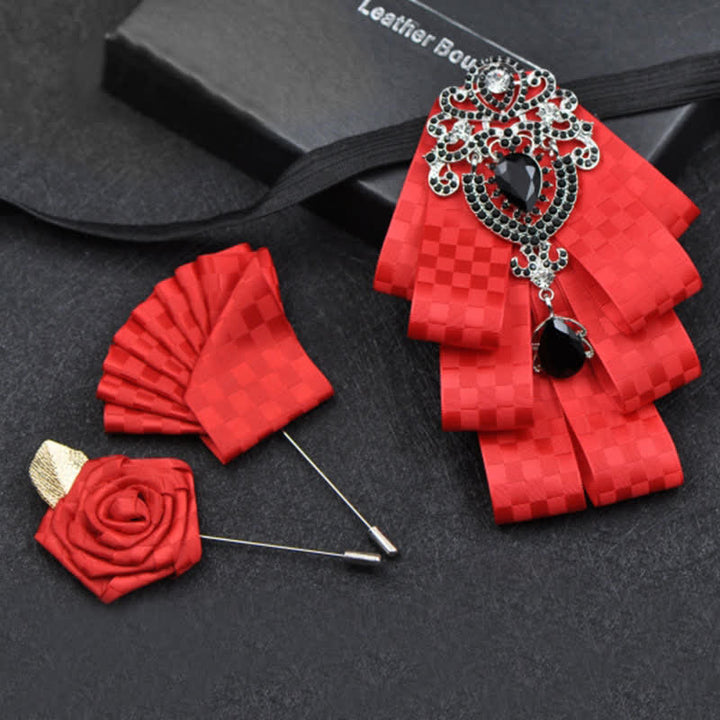 Set di 3 papillon con strass neri a quadri - Spunta rossa - image 17
