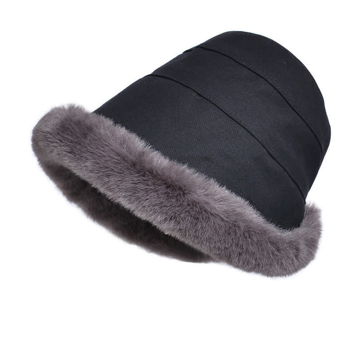 Cappello da pescatore con tesa spessa e calda in peluche da donna - image 4