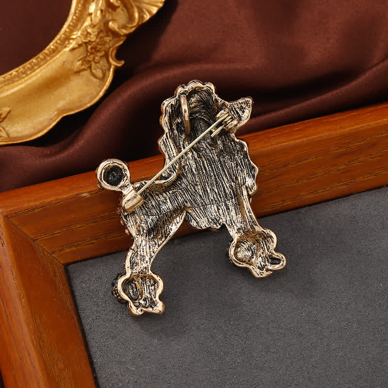 Spilla da donna a forma di barboncino con strass - image 4